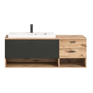 Waschtisch inkl. Waschbecken 140 cm x 50 cm x 48 cm E001 Eiche