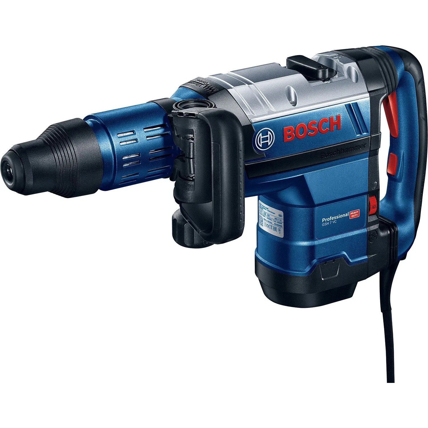 Bosch Professional GSH 7 VC Schlaghammer im Handwerkerkoffer, blau/silber.
