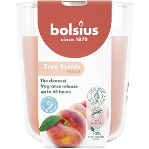 Bolsius Duftkerze True Scents Peach im Glas, orange, für ein fruchtiges Dufterlebnis.