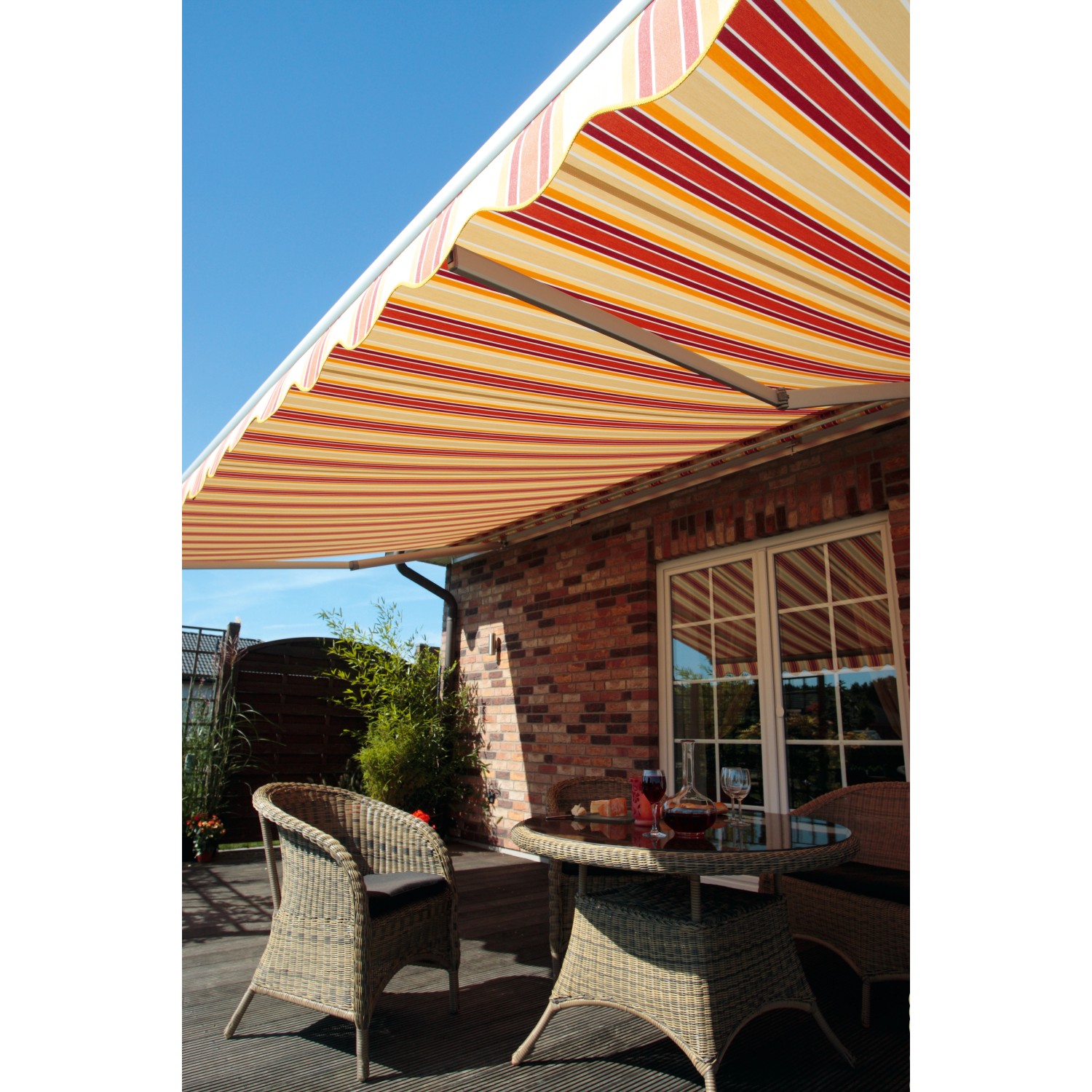 Spettmann Halbkassettenmarkise Sky Fix B 300 cm x T 250 cm Orange-Rot  Gestreift kaufen bei OBI