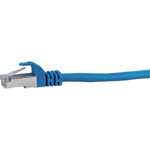 Blaues Schwaiger LAN-Netzwerkkabel, 0,5 m, CAT 6 für schnelle Datenübertragung.