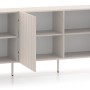 Selsey Sideboard Derriva, 170 cm, Kaschmir. Modernes dreitüriges Sideboard mit gerillten Fronten und sechs Regalfächern.