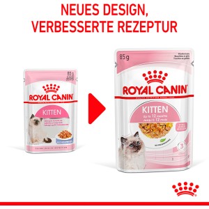 Royal Canin Kitten Nassfutter Gelee, 85g, neues Design. Katzenfutter für Kätzchen bis 12 Monate.