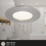 Briloner LED-Einbauleuchte, 3er-Set, Nickel matt, für Deckenmontage.