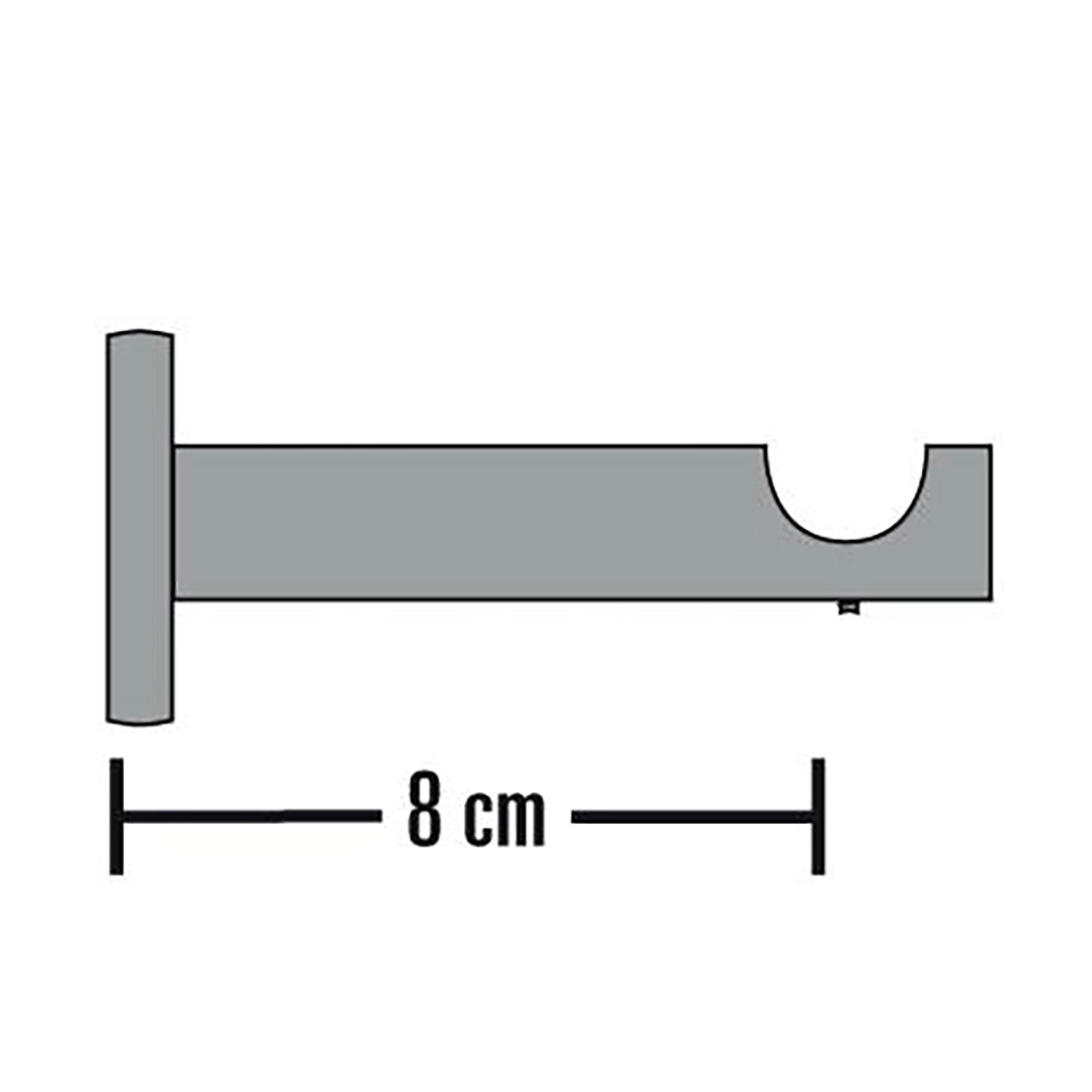 Schöner Wohnen Wandhalter Leon, weiß-matt, für Gardinenstange Ø 20mm, Seitenansicht.