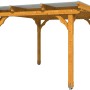 Holz-Pavillon Marseille, Eiche hell lasiert, 274x304 cm. Gartenlaube mit lichtdurchlässigem Dach.