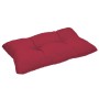Rotes Beautissu XLuna Loungekissen 60x40x12cm, gesteppt, als Rückenkissen für Gartenmöbel.