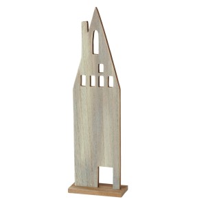 Dekoaufsteller Halvar von Boltze Home, 36 cm, Alu-Natur, Haus-Form, moderne Deko für den Innenbereich.