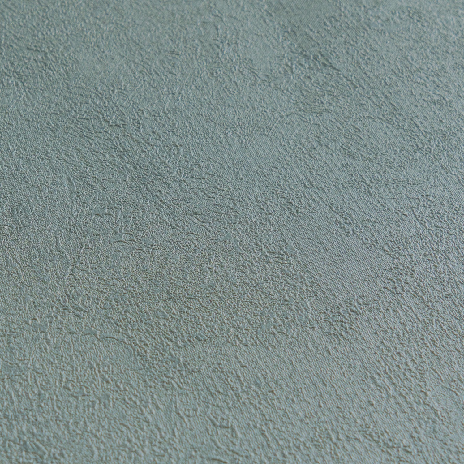 A.S. Creation Vliestapete in Blau-Grün mit Putzoptik und feiner Struktur.