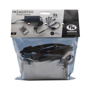 FN Acustico Netzteil für LED-Streifen mit Fernbedienung und Empfänger im Beutel.