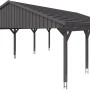 Skan Holz Carport Fichtelberg, Doppelcarport aus Fichte in Schiefergrau mit Dachlattung.