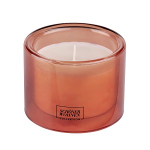 Schöner Wohnen Duftkerze Sandalwood im bernsteinfarbenen Glas, Ø 9,5 cm.