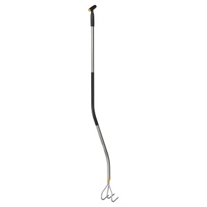 Fiskars Ergonomic Grubber mit 3 Zinken für rückenschonendes Arbeiten im Garten.