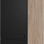 Flex-Well Geräteumbauschrank Capri, 60 cm, Schwarz/Eiche, Vorratsschrank mit 3 Türen und Lüftungsgitter.