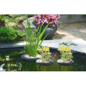 Velda Pflanzkörbe Floating Plant Island, runde schwimmende Teichinseln mit Bepflanzung im Gartenteich.
