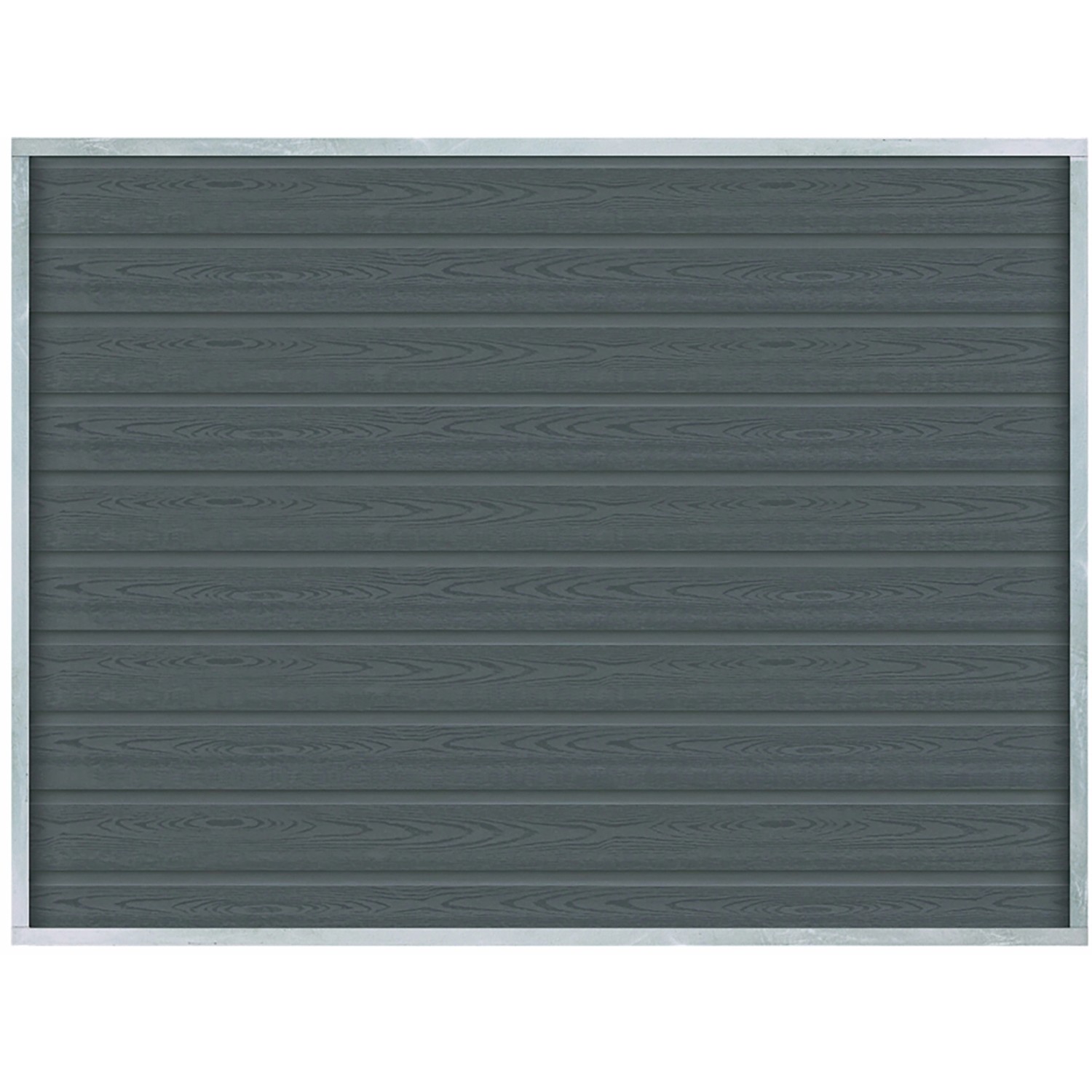 Sichtschutzzaun Artura WPC in Schiefergrau, 180x135cm, mit Stahlrahmen. Pflegeleichter Zaun für den Garten.