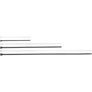 Kabelbinder-Set, 650-teilig, in Schwarz und Weiß, verschiedene Größen zur Kabelbündelung.