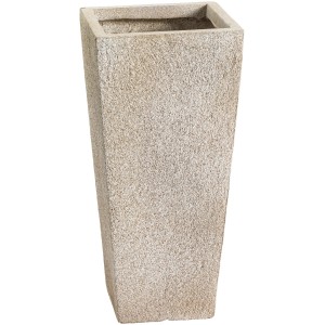 Beiger Pflanztopf Calais, eckig, 64,5x32x32 cm, aus Fibreclay für Blumen und Sträucher.