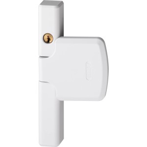 Weißes Abus Fensterschloss FTS206 zur Tür- und Fenstersicherung.