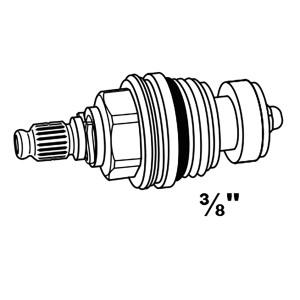 Ventiloberteil 10 mm (3/8) ohne Griff, passend für gängige Armaturen und einfache Griffbefestigung.