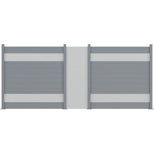 ZacAlu Zierblech in Grau/Silber für Zaunbau & Sichtschutz, Aluverbund, 67x178,5 cm.