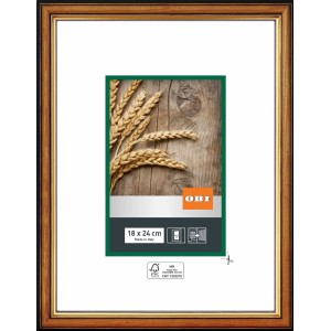 OBI Holz-Wechselrahmen Nuss-Gold, 18x24 cm, klassischer Bilderrahmen mit schmalem, abgerundetem Profil.