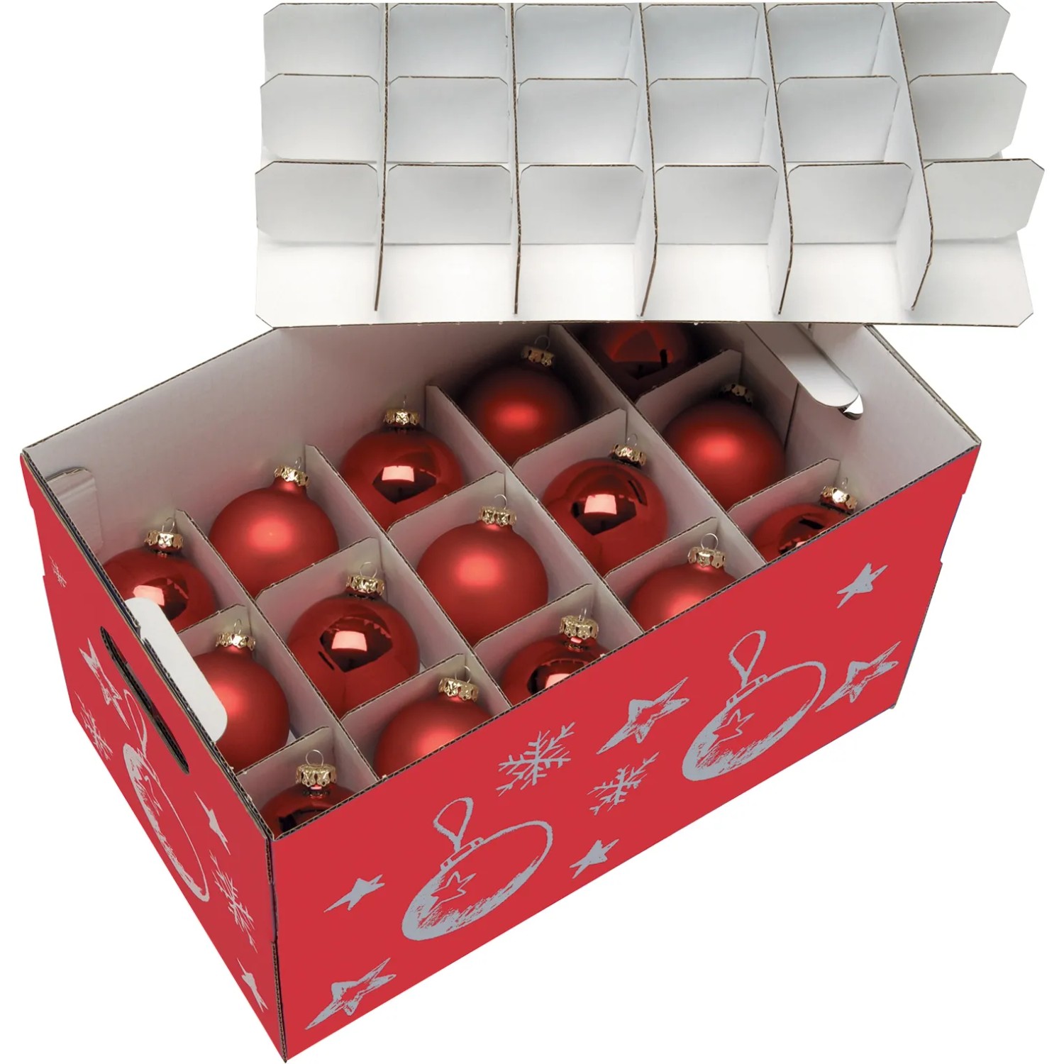 Nips Christmas-Aufbewahrungsbox Rot/Silber 27,5 cm x 46,5 cm x 29,5 cm FSC® kaufen bei OBI