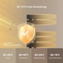 Schwarzer elektrischer Handtuchwärmer mit 30-70°C Temperaturregelung, verhindert Bakterienwachstum. Ideal für Handtücher, Babykleidung.