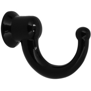 Schwarzer Siro Zierhaken 744 aus Metall für Garderobe oder Handtücher.