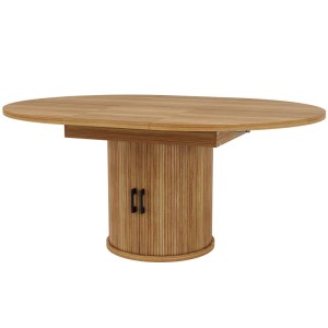 Merax Esstisch 118x158 cm Walnuss Schwarz Rund Ausziehbar Oval 6 Personen