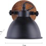 Schwarze Just Light Wand- und Deckenleuchte Samia mit Holzapplikation, 1-flammig.