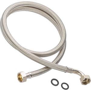 Flexibler Zulaufschlauch 1,5 m aus Edelstahl für Wasch- und Spülmaschinen.