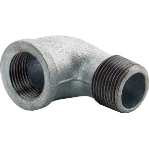 Winkelverbinder aus Temperguss, 24,1/26,4 mm, für Wasserleitungen.