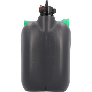 Schwarzer Cartrend Benzinkanister aus Kunststoff, 10 Liter, mit flexiblem Einfüllstutzen.