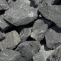 Nahaufnahme von Basaltbruch-Steinen in Schwarz für Scherf Fertig-Gabione, Kategorie Einfassungen.