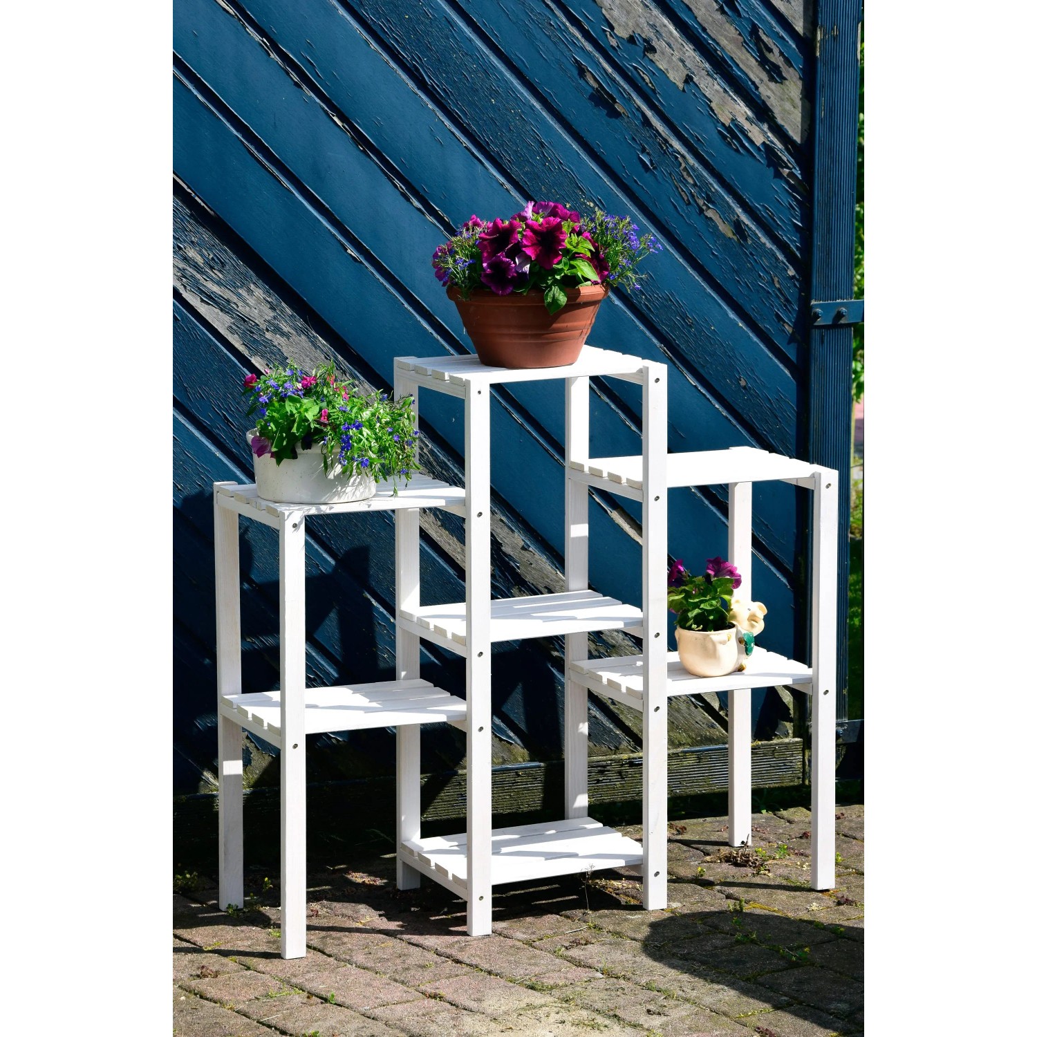 Dekoratives Blumenregal in Weiß 7-flächig 87 cm x 31 cm x 97 cm kaufen bei OBI