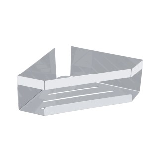 Schöner Wohnen Eckablage Meleto, glänzend, aus Edelstahl, für Bad und Dusche.