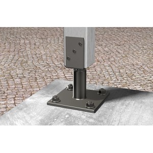 Fischer Injektionsmörtel FIS AB 300 T-CL für Dübelbefestigung mit Ankerplatte und Gewindestange.