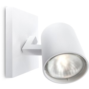 Weißer Philips Spot Runner, 1-flammig, aus Metall für GU10 Leuchtmittel. Schwenkbarer Kopf.