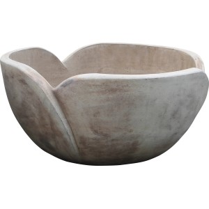 Brauner Terrakotta Pflanztopf in Tulpenform, Ø 44 cm. Witterungsbeständig und UV-resistent.