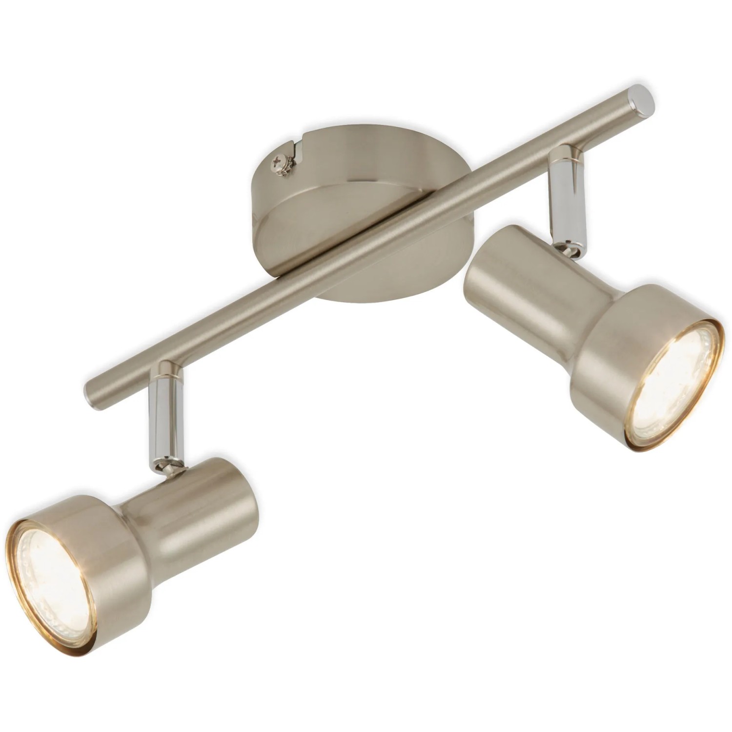 Briloner LED-Spot, 2-flammig, Nickel matt, dreh- und schwenkbar für flexible Beleuchtung.