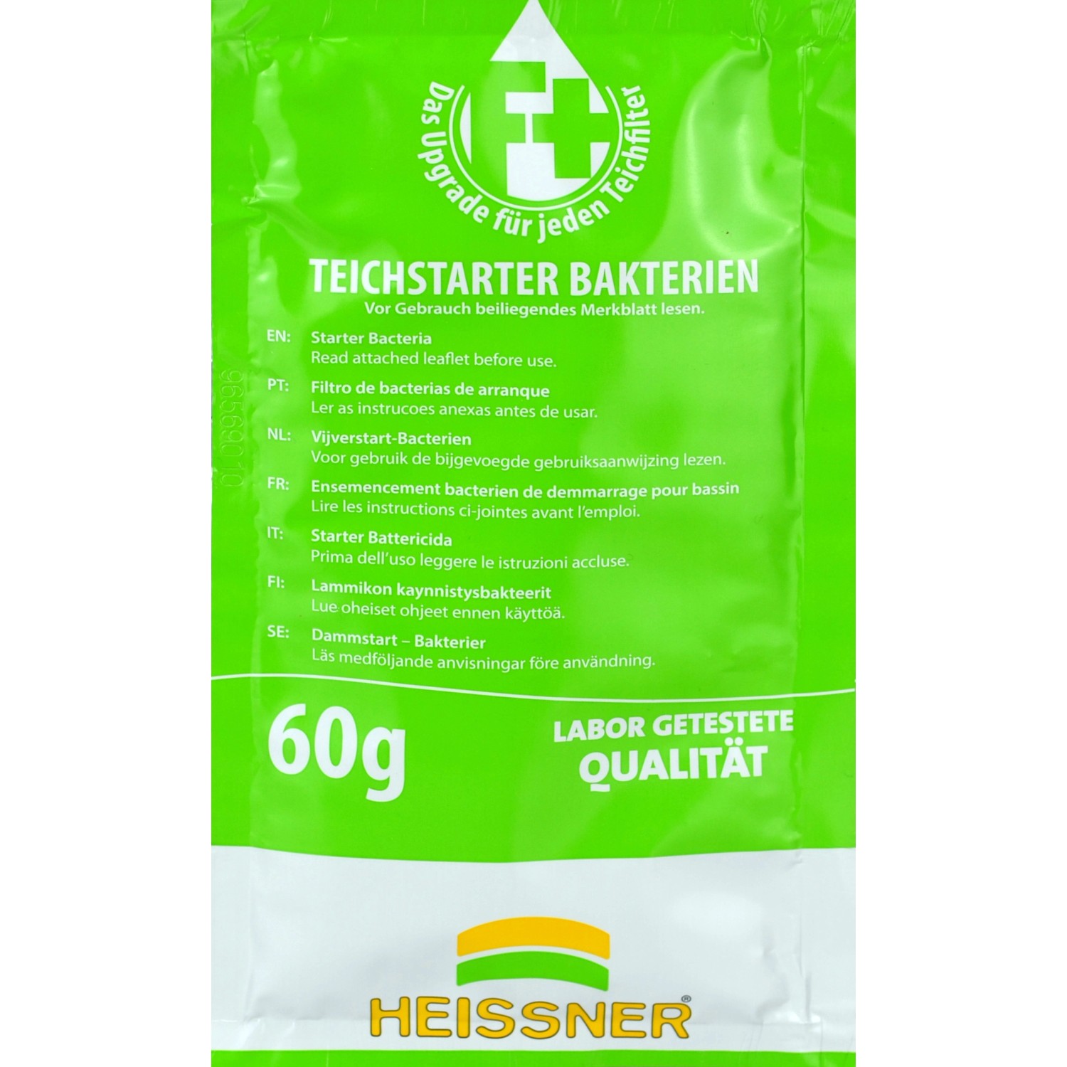 Heissner F-PLUS Teichstarter Bakterien, 60g Packung für Teichfilter.