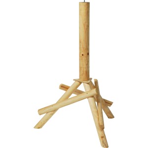 Dreibeiniger, brauner Dobar Vogelhaus-Ständer aus Kiefernholz, 100cm hoch.