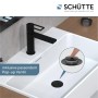 Schütte Waschtischarmatur Manhattan, schwarz matt, mit Pop-Up Ventil im Waschbecken.