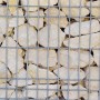 Scherf Fertig-Gabione mit Marmorbruch Chateau-Beige, Nahaufnahme der Steinfüllung.