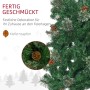 Grüner künstlicher Weihnachtsbaum mit Tannenzapfen und leicht beschneiten Zweigen. HOMCOM Weihnachtsdekoration.