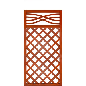 Zaunelement Malaga mit Gitter 180 cm x 90 cm Teak