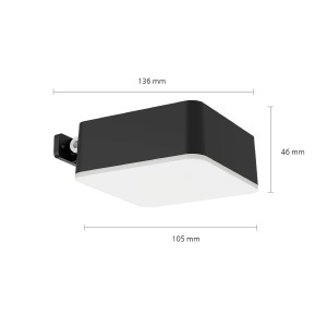Eckige Philips Solar-Wandleuchte Vynce mit Tageslichtsensor, 1,5W, 2700K, für den Außenbereich.