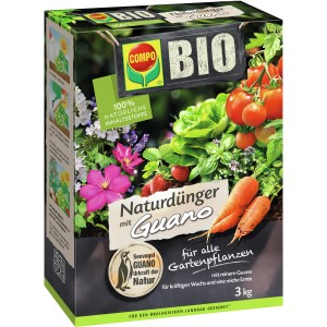 Compo Bio Naturdünger Guano 3 kg für Gartenpflanzen. Organisch-mineralischer Dünger für Wachstum und Ernte.