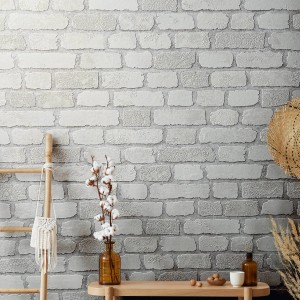 Marburg Vliestapete Imagine in Weiß mit Stein- und Holzoptik für Wohnräume.